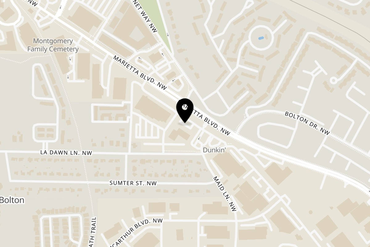 Map showing the location of Desta Ethiopian Kitchen Westside on 2250 Marietta Blvd NW Suite 206 in Atlanta